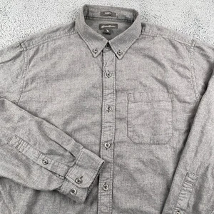 Eddie Bauer Shirt Mens Medium Gray Brushed Twill Classic Fit Outdoors Casual - Picture 1 of 9