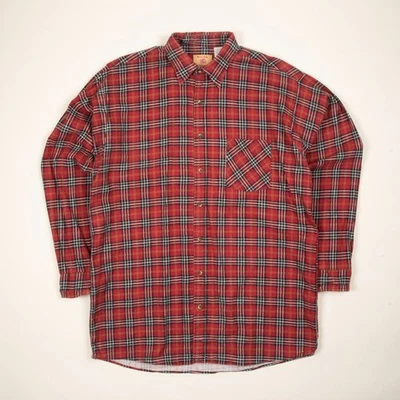 Vintage Red Oak Plaid Flannel Shirt Made In The USA Overshirt W368 - Image 1 of 3