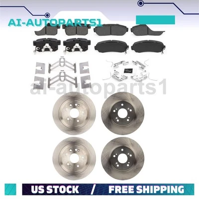 Rotores de freio dianteiro traseiro Honda Crosstour 2012-2015 + kit de ferragens pastilhas de freio - Imagem 1 de 4