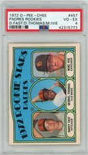 MIKE IVIE DERREL THOMAS 1972 O-Pee-Chee OPC #457 Padres Rookie PSA 4 VG-EX