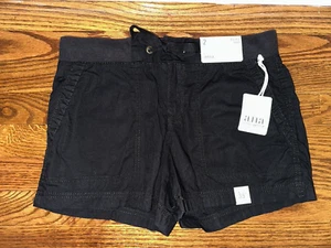 NEW A.N.A. Womens Knit Waist Mid Rise Shorts Size 2 3.5" Inseam Black NWT - Picture 1 of 6