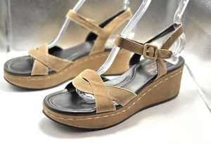 Donald J. Pliner Shake Women's Tan Wedge Leather Sandals Size 8.5M - Picture 1 of 7