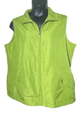 Allison Daley Green Size 18 Quilted Vest Full Zip Pockets Outdoor Hiking - Image 1 of 4