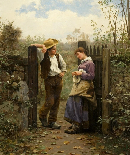 Giclee Oil Painting Rural Courtship - Daniel Ridgway Knight
