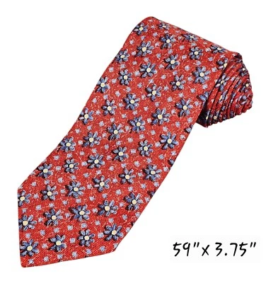 Ungaro Silk Tie Mens Red Blue Floral Woven Designer Necktie ITALY - Image 1 of 4