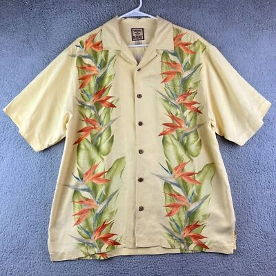 Мужская рубашка Tommy Bahama с цветочным принтом 100% шелк короткий рукав на пуговицах M - Изображение 1 из 4