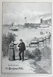 BEECHAM's Pills Depression Anzeige Arznei Pillen Antidepressiva 1891 Werbung - Bild 1 von 7