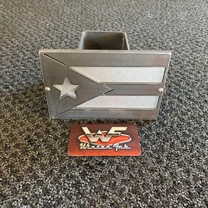 Cubierta de enganche de bandera de Puerto Rico - dos capas - acero de 1/8" - personalizada - Imagen 1 de 2