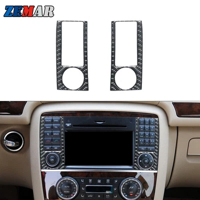 Interruptor de botón de consola central de fibra de carbono para Mercedes-Benz Clase R 2009-12 Foto 1 de 4