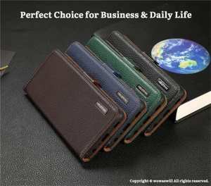 Luxurious Magnetic Calf Leather Flip Wallet Case for OPPO - Picture 1 of 17