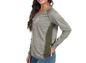 Holloway Women XL Tee Shirt/Top Coolcore Long Sleeve Gray/Black NWT - Picture 1 of 9