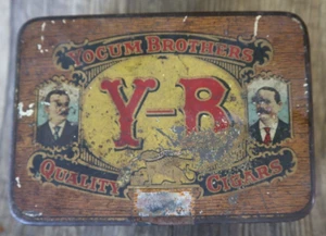 Vintage Antique Yocum Brothers Y-B Quality Cigars Cigar Tin Reading Pennsylvania - Picture 1 of 4