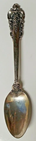 STERLING SILVER WALLACE GRANDE BAROQUE TEASPOON(S)-6 1/4"-NO MONOS-FREE SHIP Cover