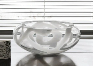 Kosta Boda White Globe Crystal Glass Bowl 11.4" Ehrner MSRP $550 Retired NWOB - Picture 1 of 12