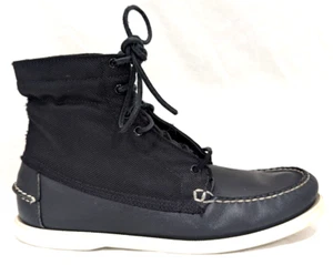 Sebago Docksides Herren High Top Bootsschuhe Schwarz Mokassinnaht Schnürschuhe US 10/44 SCHÖN * - Bild 1 von 12