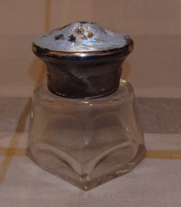 Antique Inkwell with Sterling Silver Lid 1783-1790 - Picture 1 of 11