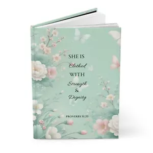 Floral Proverbs 31:25 Bible Verse Journal, Scripture Notebook for Women, Gift - Picture 1 of 5