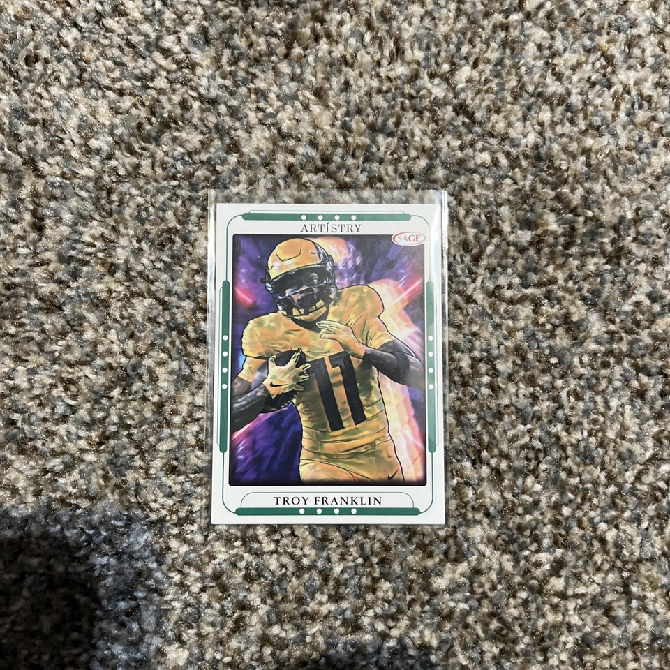 2023 SAGE ARTISTRY Football Card #114 Troy Franklin Green Oregon color match - Image 1 of 1