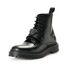 Versace Men's Ultra Black Leather Medusa Ankle Boots Shoes Us 8 It 41