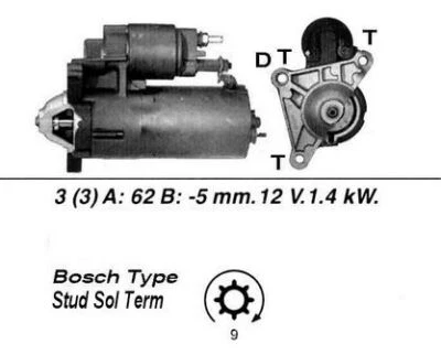 Genuine WAI Starter Motor for Peugeot 305 1.6 Litre 80 BHP (09/1985-06/1987) - Image 1 of 2