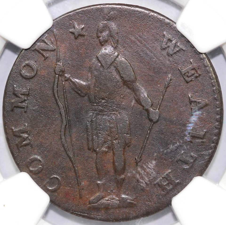 1788 1c Ryder 3-E Massachusetts Cent Period Colonial Copper NGC XF 40 - Image 1 of 4