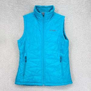 Columbia Mighty Lite III Vest Women L Blue Shield Thermal Omni-Heat Zip Outdoor - Picture 1 of 11