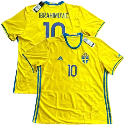Camiseta local Suecia 2016/17 #10 Ibrahimovic 2XL Adidas Fútbol Euro Zlatan Kit Foto 1 de 4