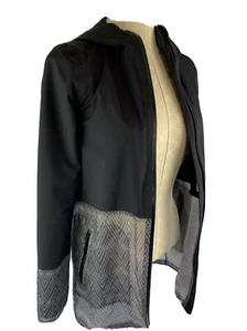 12 ivivva by lululemon Girl's Youth Zip Up Hooded Spring Jacket Black Gray - Picture 1 of 7