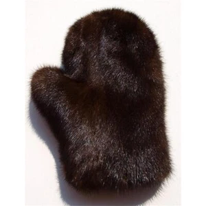 Nerz Massage Pelz Wellness Handschuh Fell Mink Streichel Classic Schoko dk.Braun - Bild 1 von 2