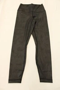 90 Degree by Reflex Women's Faux Leather 7/8 Ankle Leggings LV5 Cracked Black XS - Picture 1 of 6