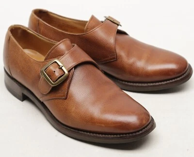 Charles Tyrwhitt Hombres Monje Correa Zapatos 7 D Coñac Marrón Guijarro Cuero Inglaterra Foto 1 de 4