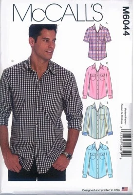 McCalls 6044 Mens Western Shirt Yoke Pockets Pattern Size XM 34-44 XN 46-56 - Image 1 of 2