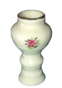 Dollhouse Miniature Porcelain W/ Rose Limoges Style Figurine Vase Fun - Picture 1 of 8