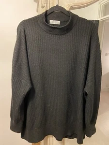 Ladies black Knitted Jumper Oversized/ Relaxed fit-Size 14-18 - Picture 1 of 13
