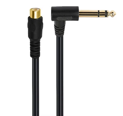6.35mm (1/4") to RCA Mono TS Instrument Extension Cable Male-Female 0.3m - Image 1 of 4