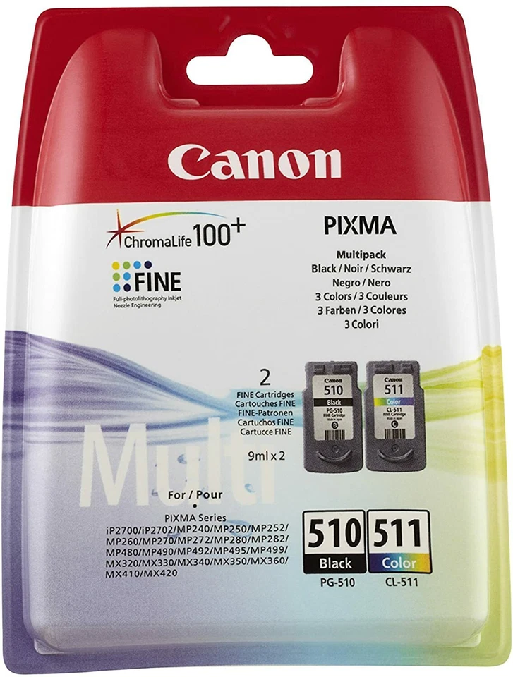 Original Canon Multipack PG-510 Black + CL-511 Color  Canon PIXMA iP2700, iP2702 - Bild 1 von 1
