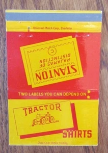 CUBIERTA TRACTOR MATCHBOOK: CAMISAS DE TRACTOR Y PIJAMA STANTON (HIGH POINT, NC) -D8 - Imagen 1 de 2