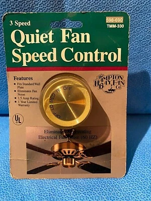 Control de velocidad del ventilador silencioso de 3 velocidades Hampton Bay Co. Foto 1 de 4
