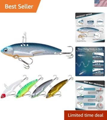 Vibrating Fishing Spoons 5-Piece Set - Effective Lures for Trout, Walleye & More - Image 1 of 4
