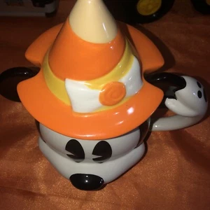 Mickey Mouse Disney Parks Halloween Mug Candy Corn Hat Lid 2020 Large Cup New - Picture 1 of 5