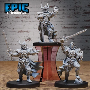 Black Guard Knight 28mm DnD Fantasy Miniatures Unpainted Undead Tabletop Figures - Picture 1 of 14