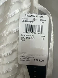 Abito da cocktail donna Aidan Mattox bianco/avorio. Nuovo Con Etichetta. (Pagato 295€) - Foto 1 di 4