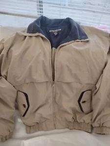 Ultra Club Collection Nylon Cream And Blue Windbreaker Jacket Size M - Picture 1 of 9