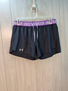 Under Armour HEATGEAR Womens Small Gray Shorts LOOSE FIT Unlined Running Pockets - Picture 1 of 5