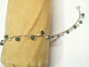 Bracciale in Argento 925 con Agata e Quarzo naturali - Braccialetto Pietre Dure - Foto 1 di 2