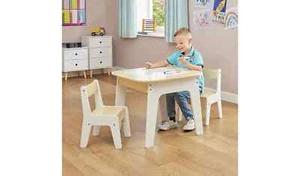Liberty House Toys Kids Storage Table & 2 Chair - White Wood - usually £70 - Picture 1 of 2