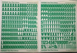 Chartpak Velvet Touch Lettering ITC Machine 72pt/M155 72C Green Rub On - Picture 1 of 1