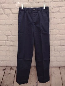 Lands End Boys Navy Uniform Pants Size 7 Pull-On, Faux Front Closure - Picture 1 of 5