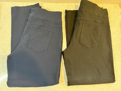 2 ~ Ruby Rd. Road Navy Blue & Black Pull On Ankle Casual Pant NICE! Size 16W - Image 1 of 4