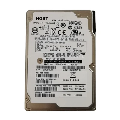 HGST 1.2TB HUC101212CSS60SAS 10K 2.5" SAS HARD DRIVE SERVER R610 R620 R710 R720 - Image 1 of 3